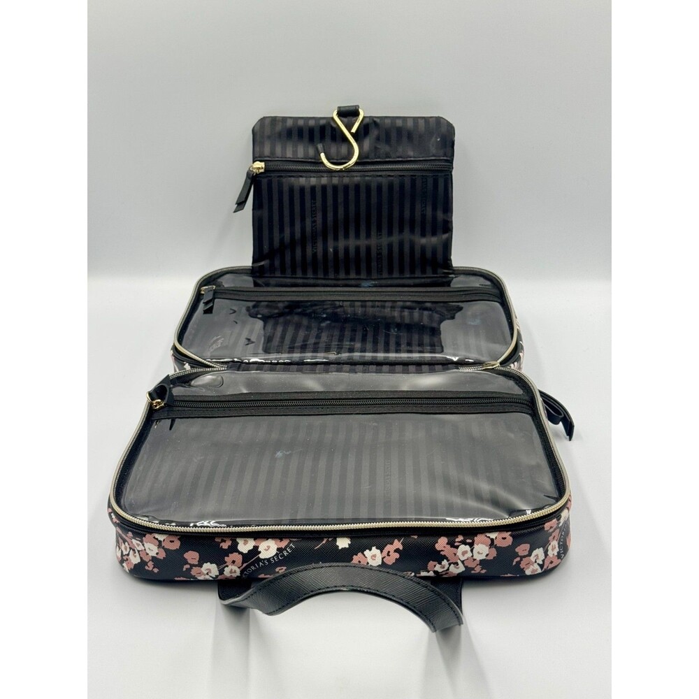 VICTORIA'S SECRET 6 Piece Midnight Rose Travel Make-Up Train Case Backpack NWOT! - Picture 6 of 13